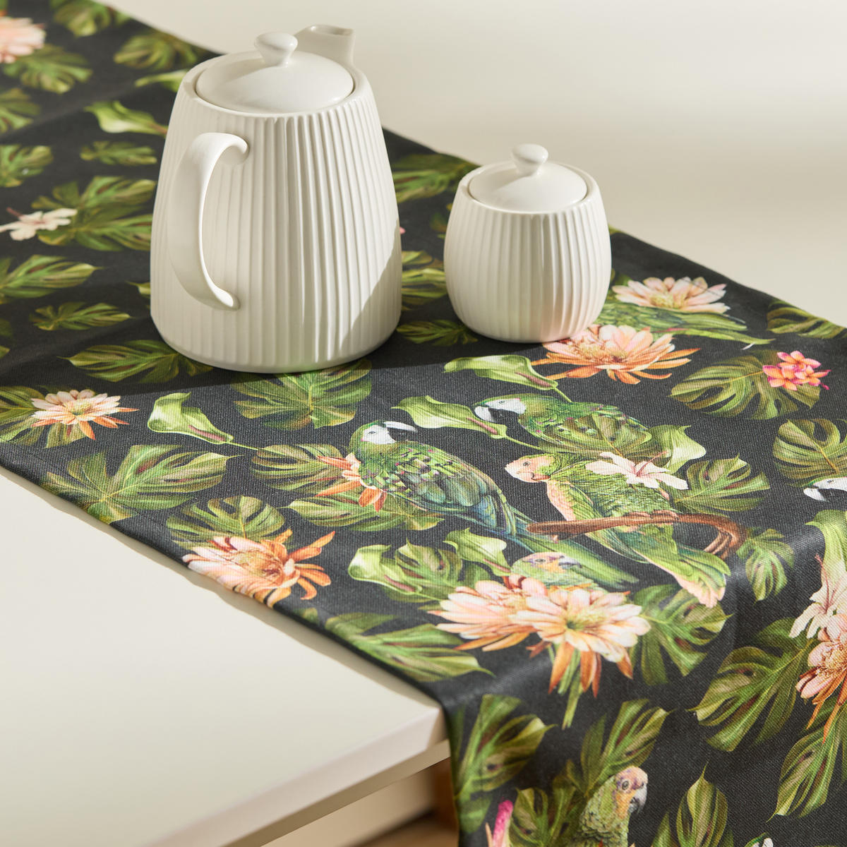 TISCHLÄUFER Piroso - Dunkelgrün, Textil (180/40/1cm) - home&you