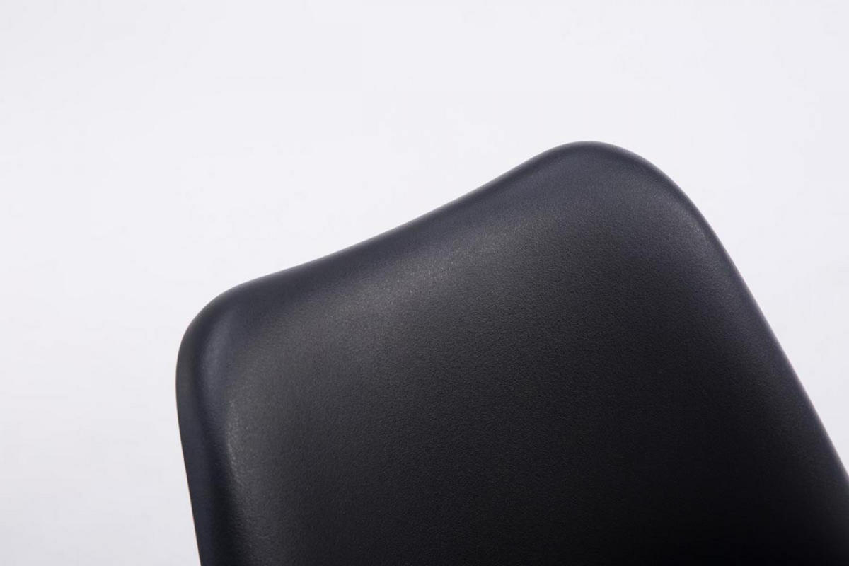 DREHSTUHL Lederlook Schwarz - Walnussfarben/Schwarz, Holz/Textil (48/84/56cm) - CLP