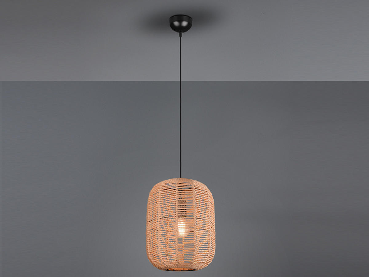 LED-HÄNGELEUCHTE mit Lampenschirm aus Sisal Ø35cm - Naturfarben, Naturmaterialien/Metall (35/35/150cm) - meineWunschleuchte