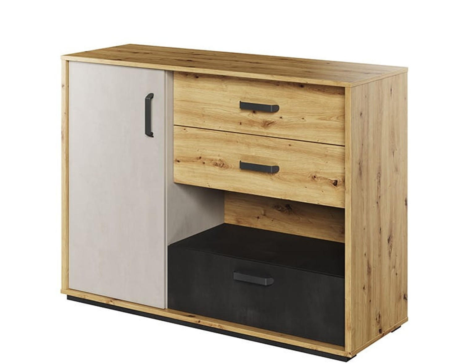 KOMMODE Qubic QB-07 - Eiche Artisan, Holzwerkstoff (120/90/42cm) - Meblini