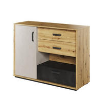 KOMMODE Qubic QB-07 - Eiche Artisan, Holzwerkstoff (120/90/42cm) - Meblini