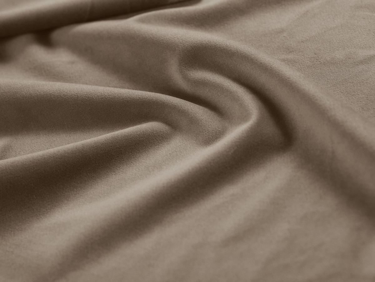 BETT mit Bettkasten und Kopfteil Campi aus Samt cappuccino 200x180cm - Cappuccino, Textil (180/200cm) - Cosmopolitan Design