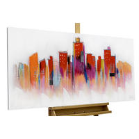 ACRYLBILD HANDGEMALT 120/60 cm - Rot/Weiß, Holz/Textil (120/60cm) - KUNSTLOFT