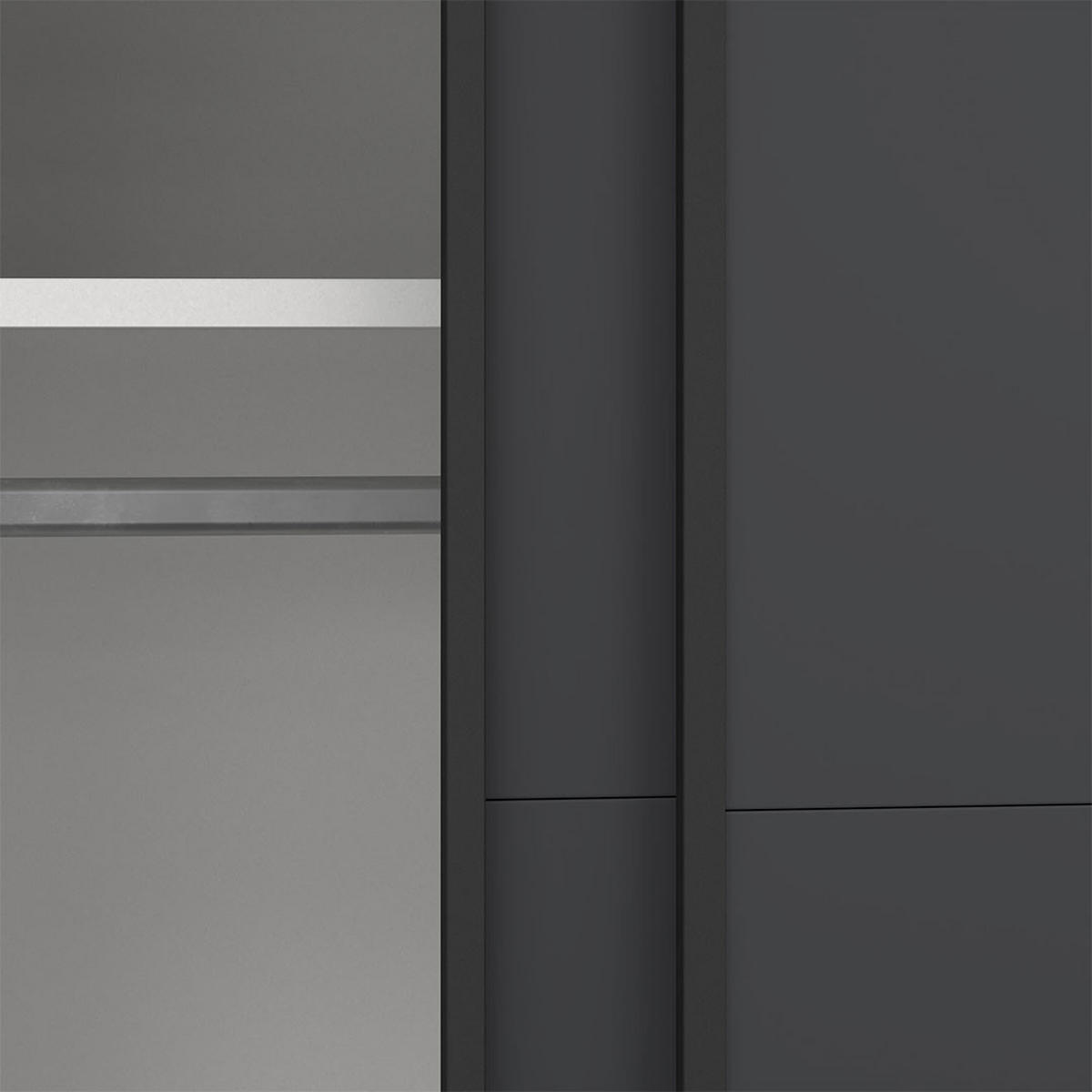 SCHIEBETÜRENSCHRANK, Bergamo, Grau, Holzwerkstoff, 139 x 67 x 221 cm - Grau, Holzwerkstoff (139/221/67cm) - ebuy24
