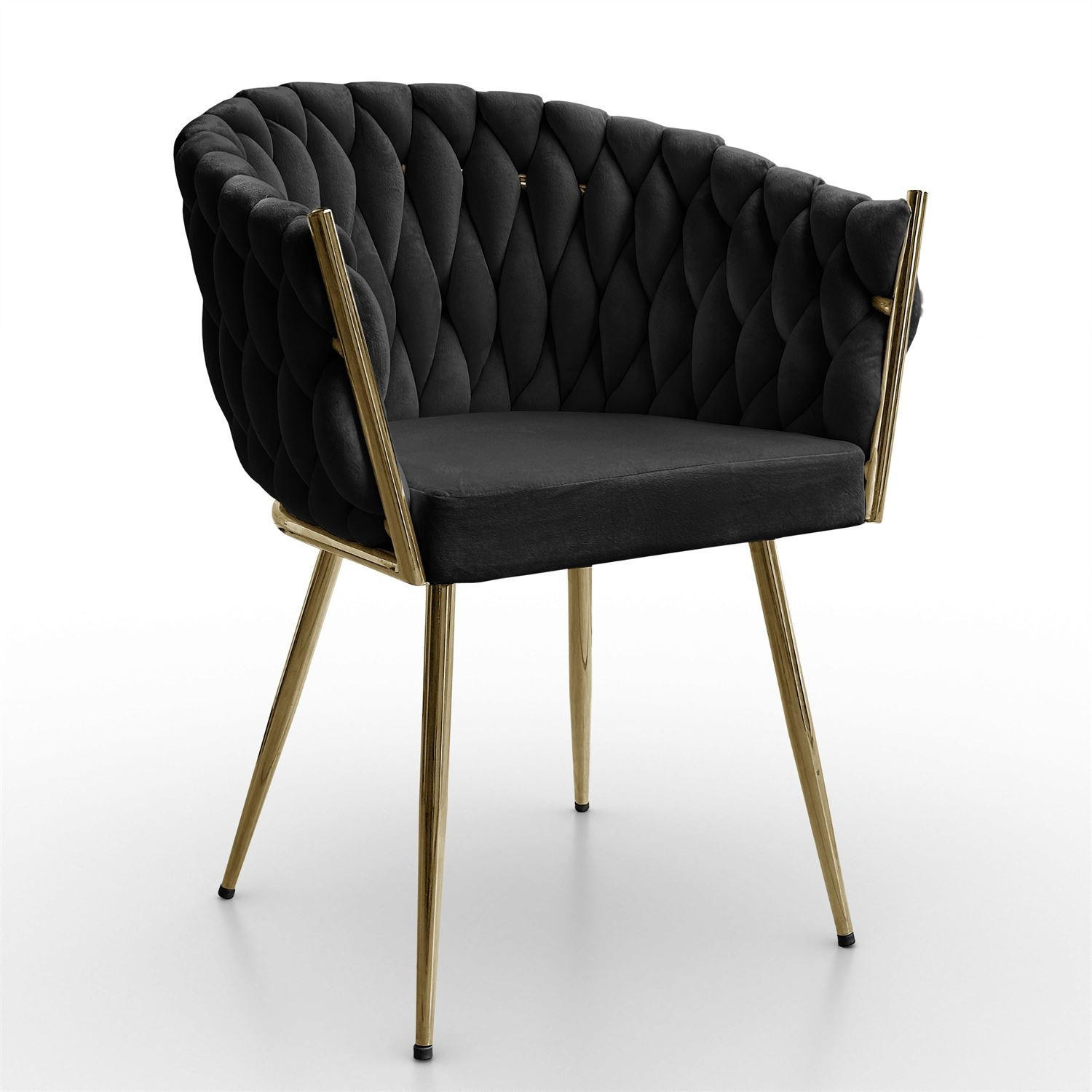 ARMLEHNENSTUHL ROSALIE - Goldfarben/Schwarz, Textil (65/73/54cm) - Lookway