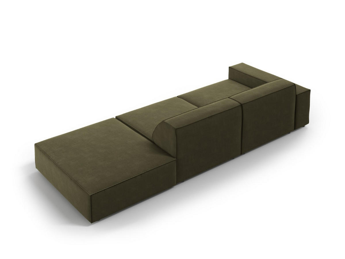 SOFA Jodie aus Samt grün 3 Sitzplätze - Grün, Textil (262/70/102cm) - Micadoni