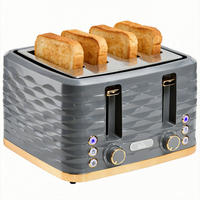 TOASTER DE-07955 4 Scheiben, 7 Bräunungsstufen, Wellenoptik Grau - Grau, Kunststoff (27.5/18.9/29.2cm) - ComfortXL