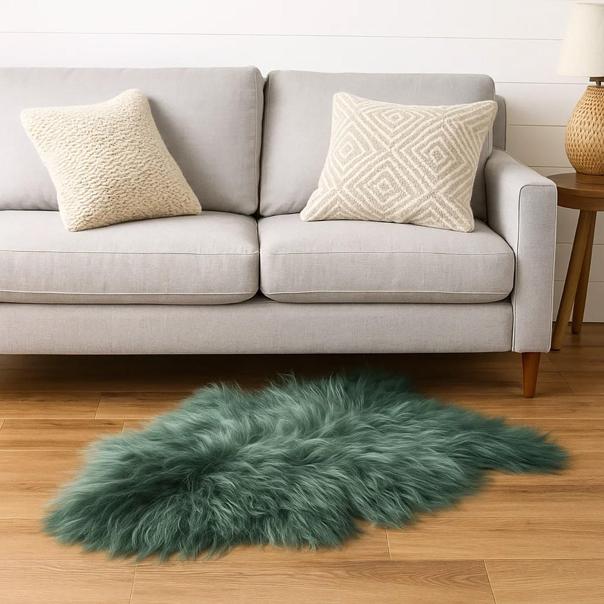 FELL Islandschaftfell patina-grün ca. 100 cm - Grün, Fell (60/100cm) - Provellus