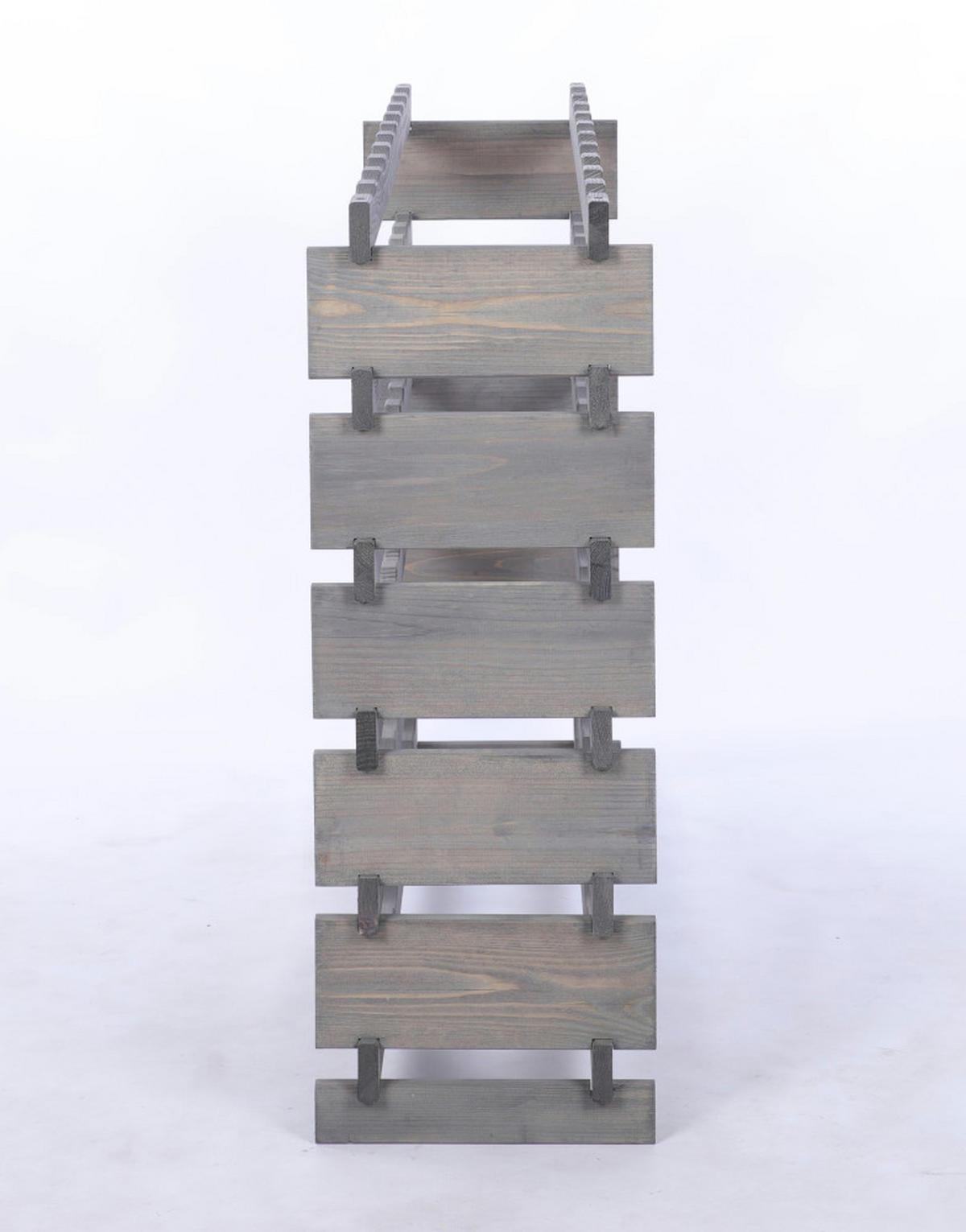 WEINREGAL VINOTECA FLEX PRO HxBxT 79x103x28cm 60 Flaschen auf 6 Ebenen Grau - Grau, Holz (103/79/28cm) - PROREGAL
