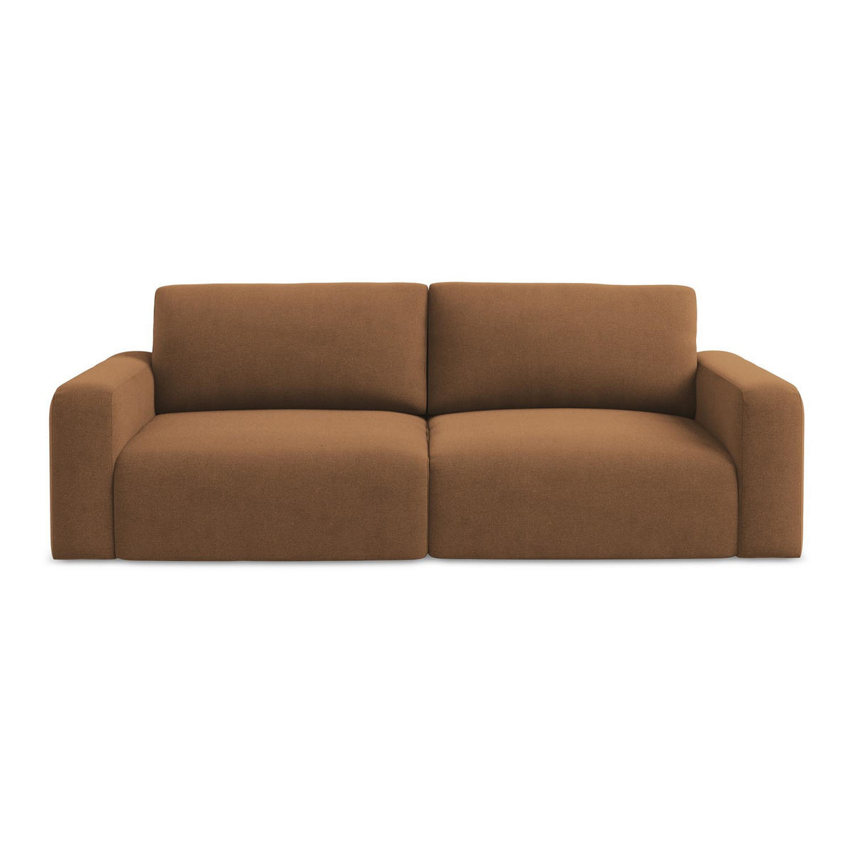 3-SITZER SOFA mit Schlaffunktion Strukturstoff Stoff Orange - Beige/Terracotta, Kunststoff/Textil (244/79/102cm) - LaMiaSofa