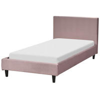 POLSTERBETT 90/200 cm Rosa Fitou - Pink, Textil (90/200cm) - Beliani