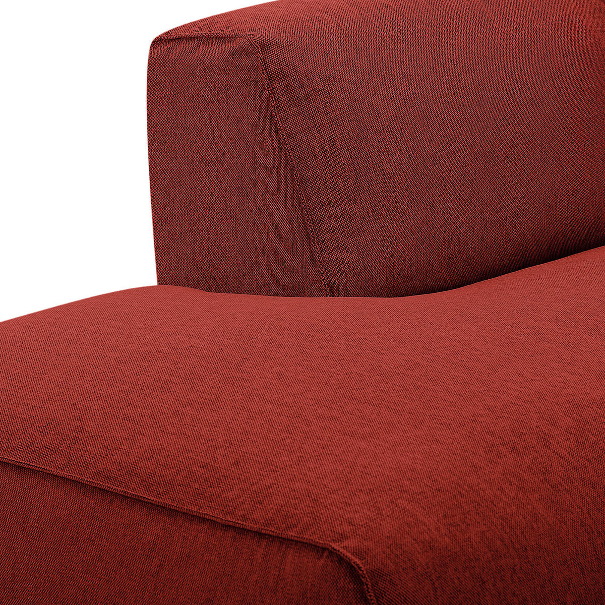 ECKSOFA mit Chaiselongue - Rot/Schwarz, Kunststoff/Textil (290/173cm) - home24