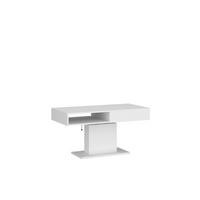 COUCHTISCH rechteckig stufenlos höhenverstellbar Schubalde 110/65/59 cm - Weiß, Holzwerkstoff (65/110/59cm) - designimpex