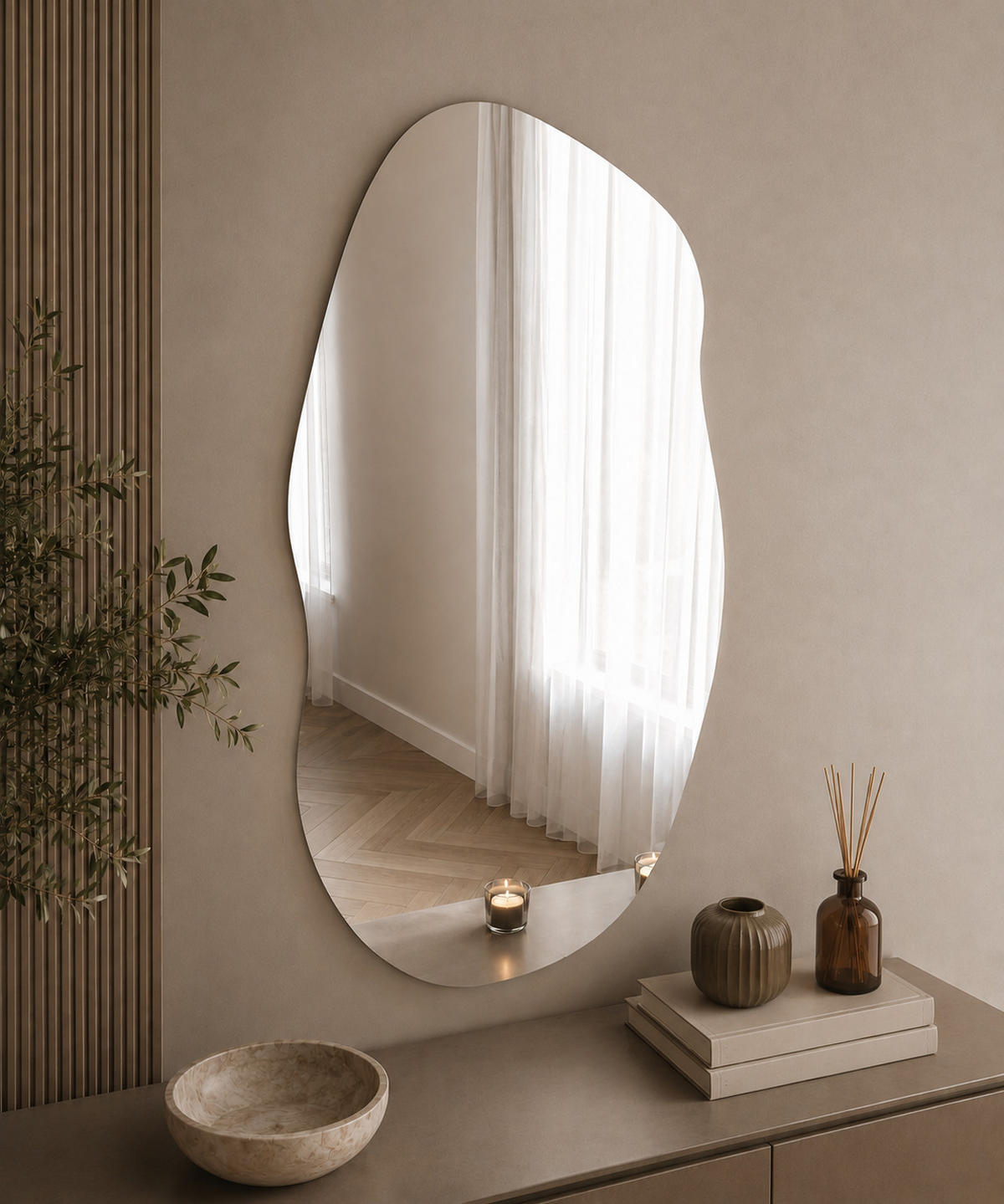 SPIEGEL Tranquila 52x89cm - Silberfarben, Holzwerkstoff (52/89/3.5cm) - moebel17