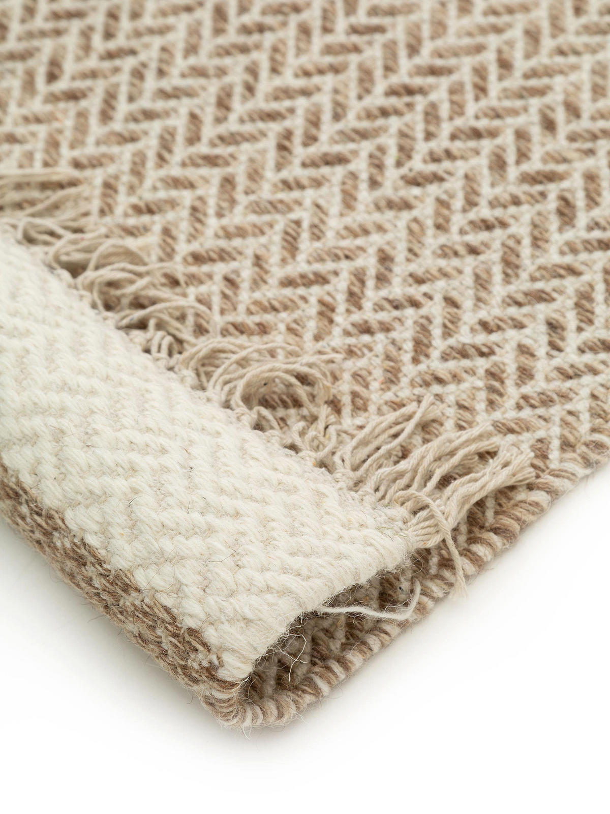 WOLLTEPPICH Kim Beige 160x230 cm - Beige, Textil (160/230cm) - benuta Pure