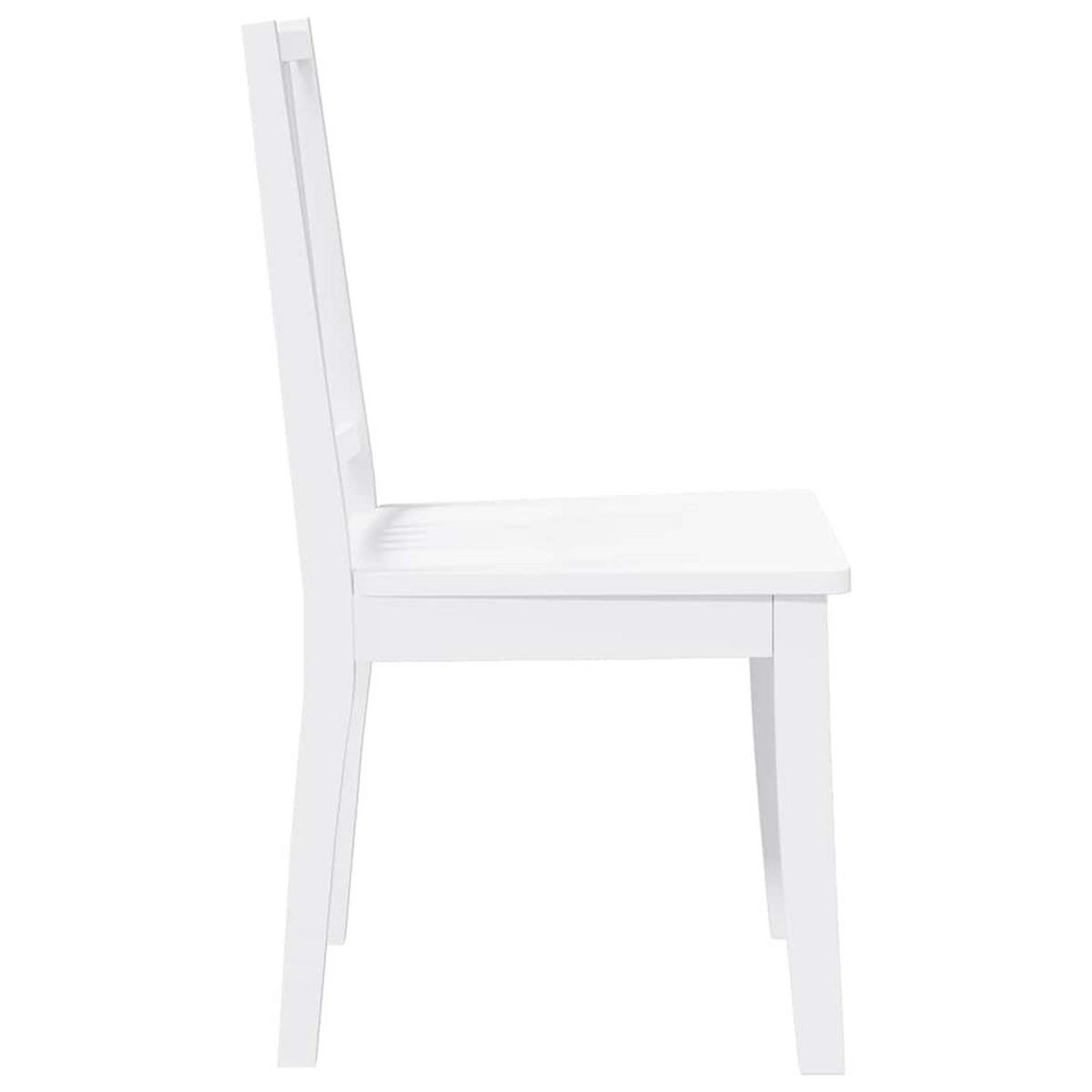 ESSZIMMERSTÜHLE 2Er Set Weiss Massivholz Gummibaum - Weiß, Holz (47.5/89/40cm) - vidaXL