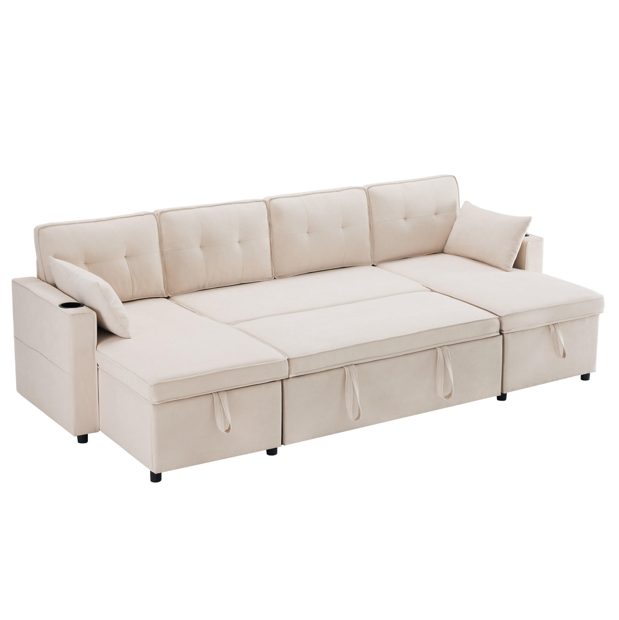 Meubliv Schlafsofa Beige 130x86x270 cm