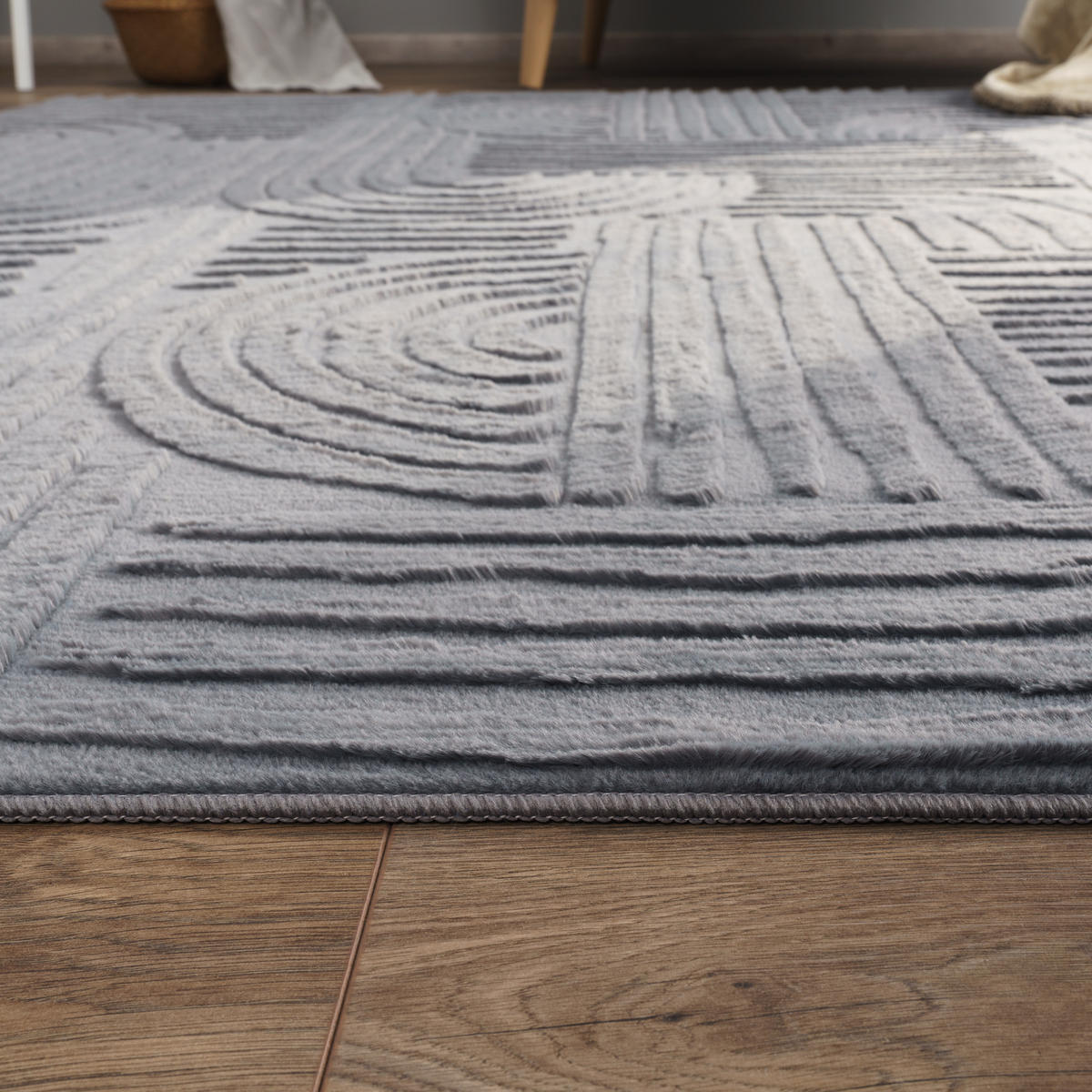 KURZFLORTEPPICH 160/220 cm Lelystad 527 - Anthrazit, Textil (160/220cm) - Paco Home