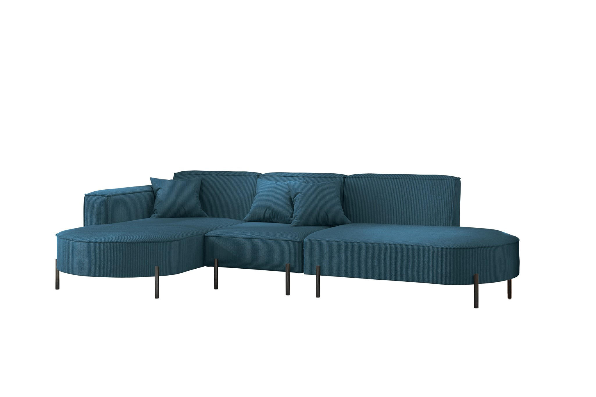 ECKSOFA Valencia - Blau, Holzwerkstoff/Textil (321/165cm) - Fun Möbel
