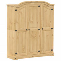 KLEIDERSCHRANK Corona 151,5/52/186 Cm Massivholz Kiefer - Braun, Holz (52/186/151.5cm) - vidaXL