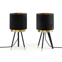 TISCHLAMPE Goldamo Schwarz 23 x 46 cm 2er-Set - Goldfarben/Schwarz, Metall (23/23/46cm) - Vicco