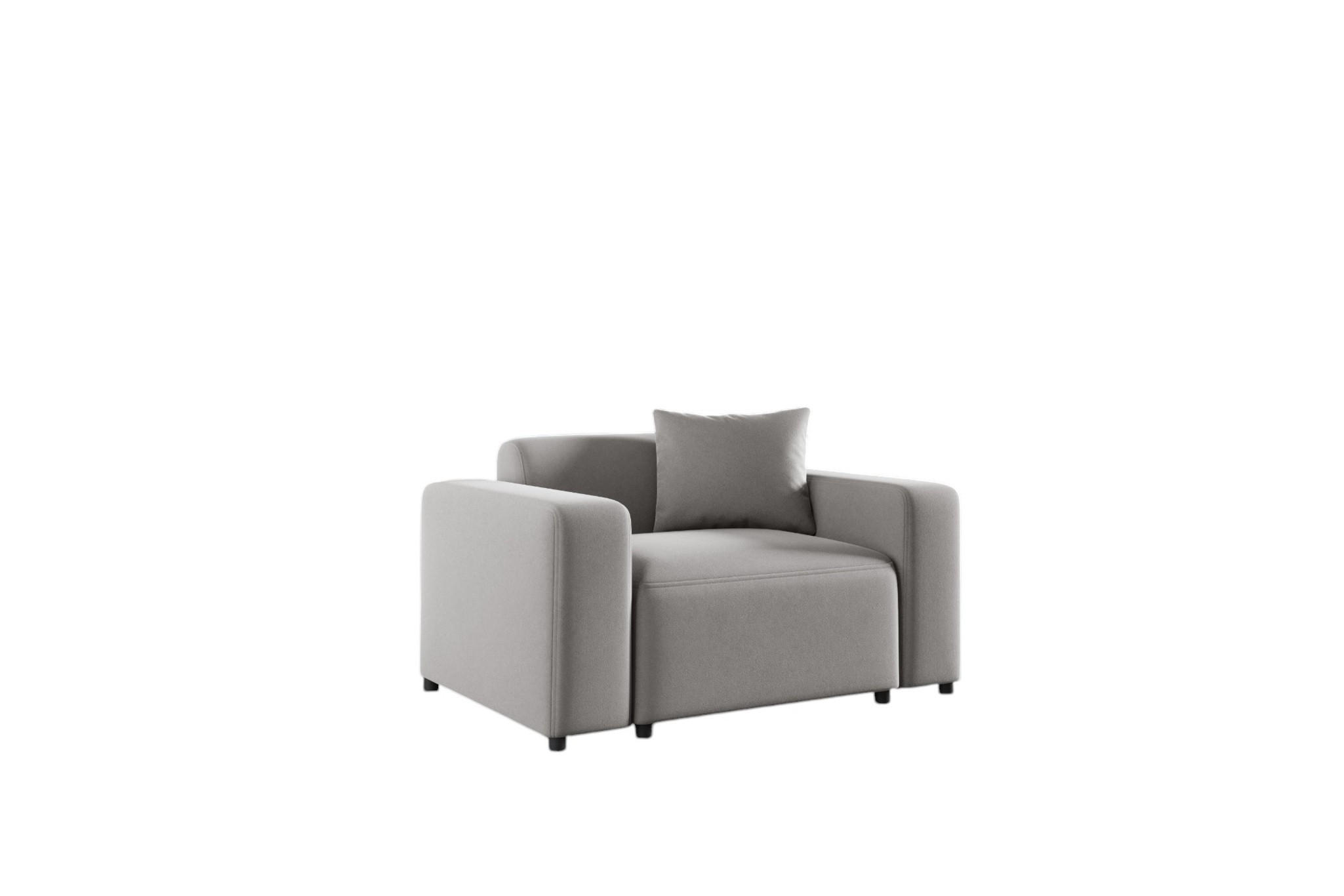 SESSEL Megan In Salvador - Hellgrau, Holzwerkstoff/Textil (145/75/98cm) - Fun Möbel