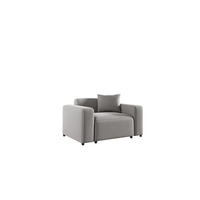SESSEL Megan In Salvador - Hellgrau, Holzwerkstoff/Textil (145/75/98cm) - Fun Möbel