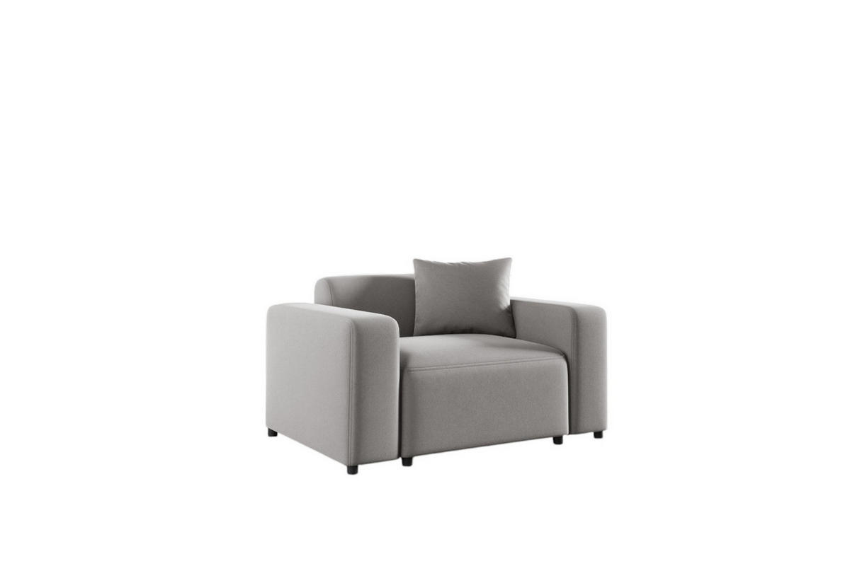 SESSEL Megan In Salvador - Hellgrau, Holzwerkstoff/Textil (145/75/98cm) - Fun Möbel