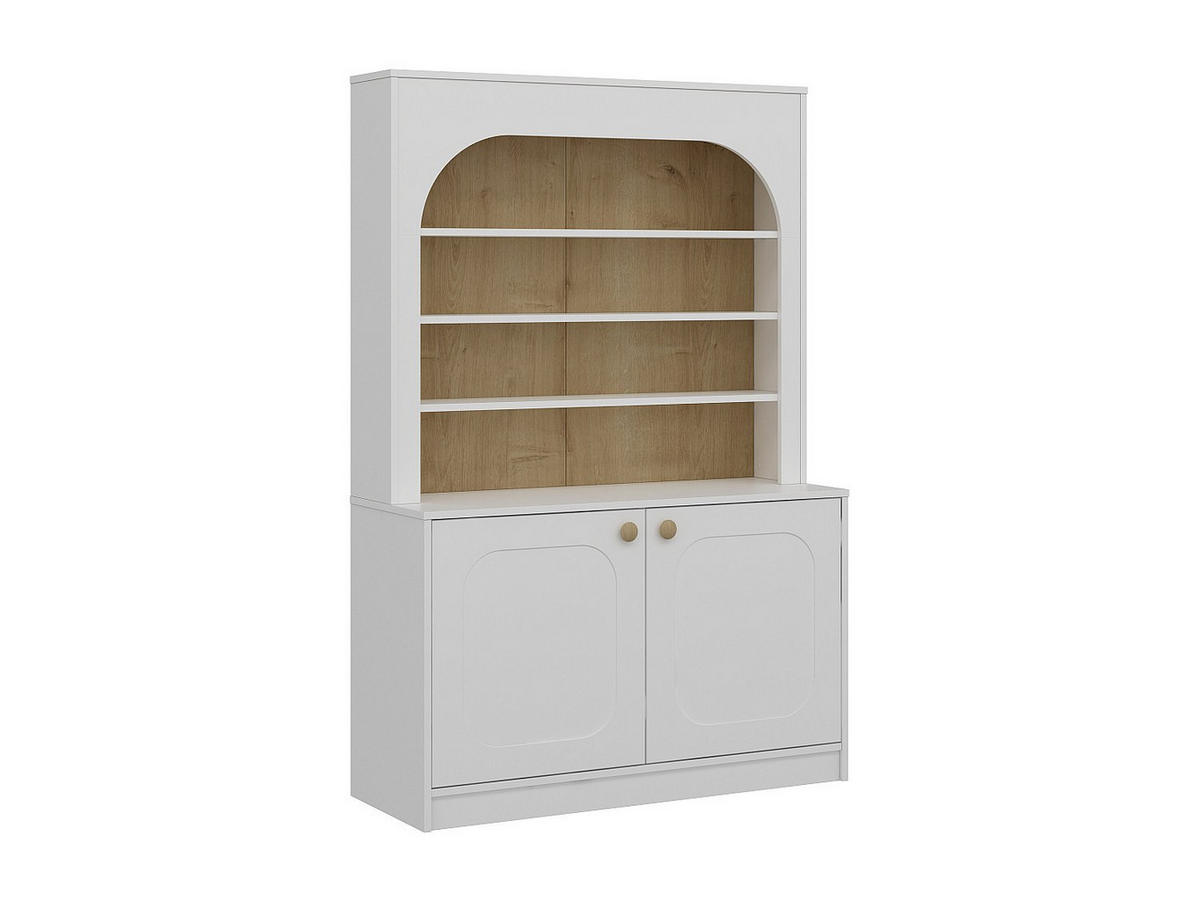 BUFFETSCHRANK - 120 cm x 45 cm - holz - naturfarben hell, weiß Anzila - Weiß, Holz (120/180/45cm) - Vente-Unique