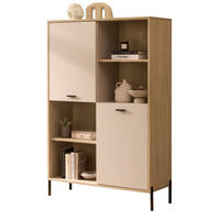 REGALSCHRANK Kaschmir, Eiche 105 x 160 cm, HIGHBOARD mit Soft-Close - Kaschmir/Eichefarben, Holzwerkstoff/Metall (105/160/40cm) - Furn.Design