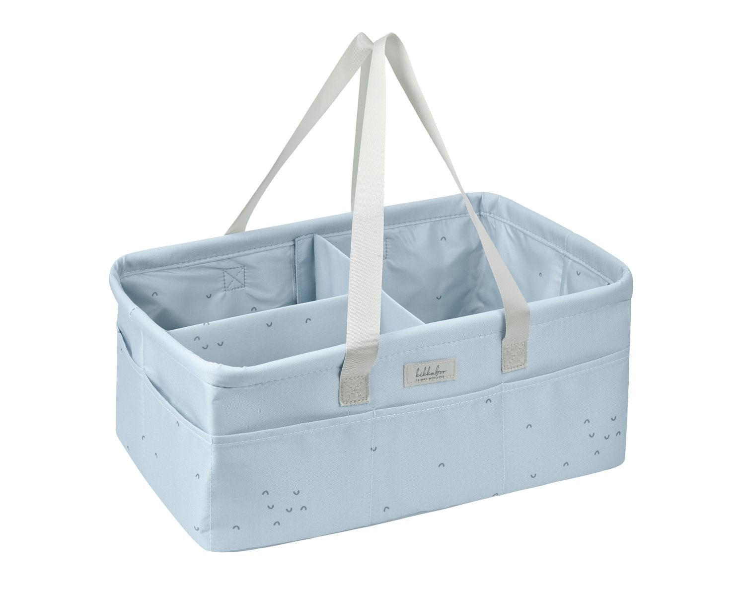 WICKELTASCHE 311080601 blau faltbar, abnehmbare Trennwand, Tragegriffe, Korb, Wickelzubehör - Blau, Textil (27/17/42cm) - Kikka boo