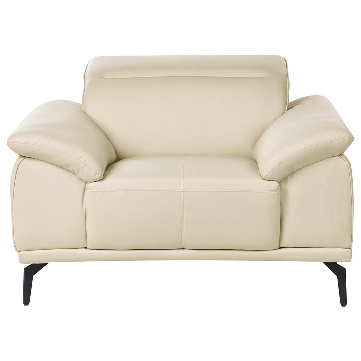 SESSEL Stoff Beige Vejen - Beige/Schwarz, Textil (112/91/92cm) - Beliani