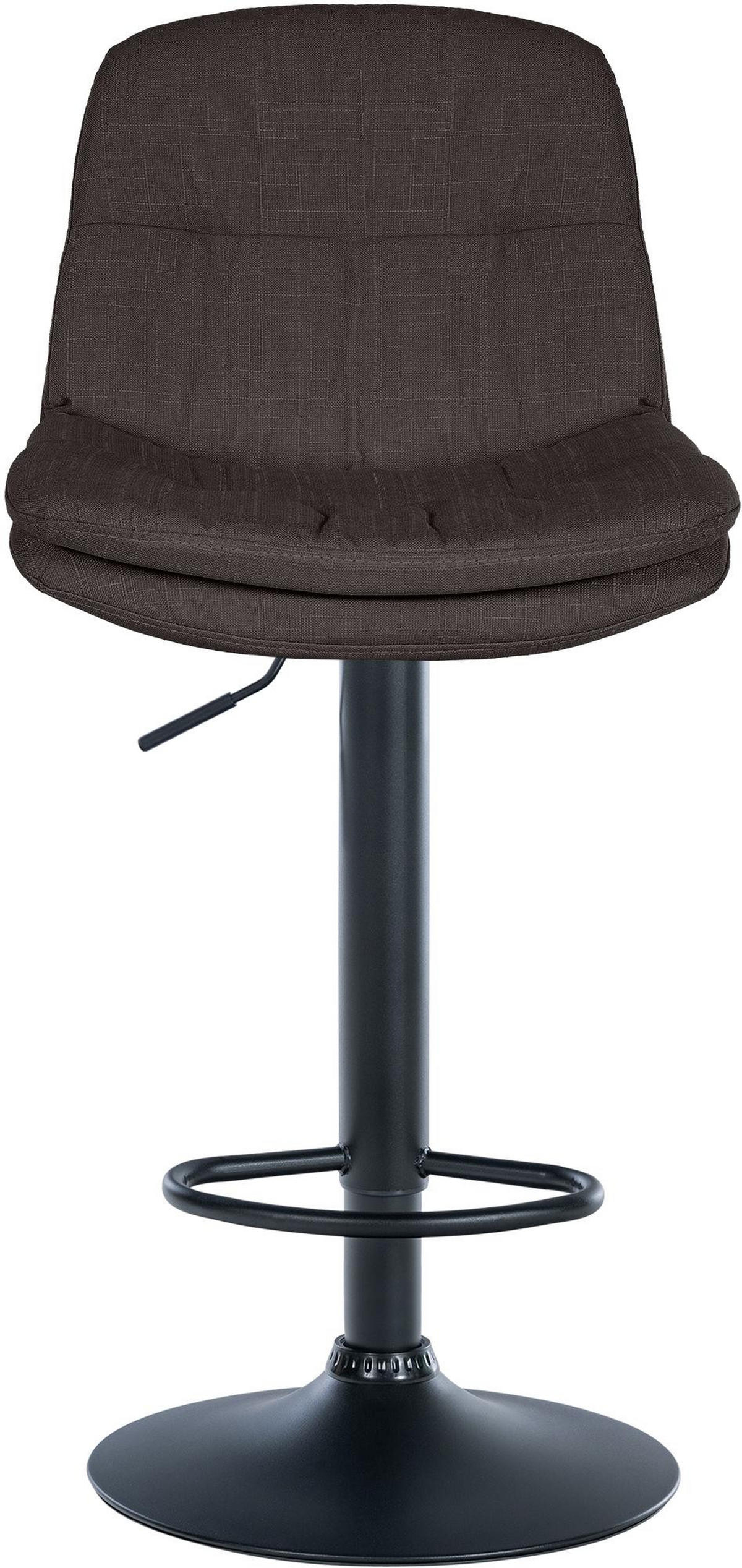 BARHOCKER Mitun Stoff Dunkelgrau Schwarz - Dunkelgrau, Textil/Metall (46/92/54cm) - DELUKE