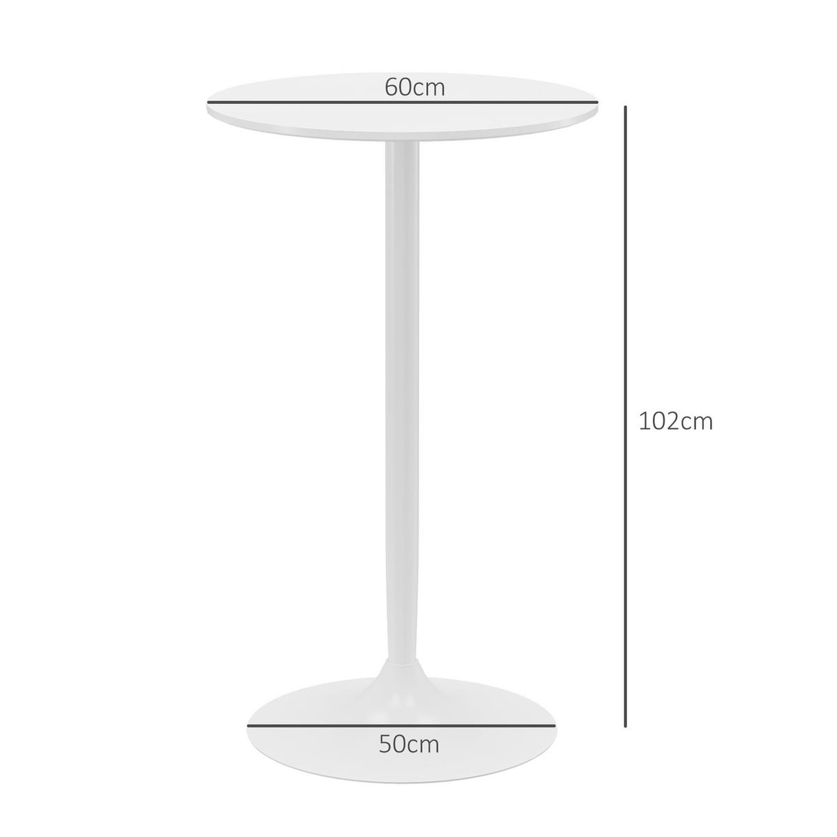 BARTISCH, MDF, Stahl, Weiß - Weiß, Kunststoff (60/102/60cm) - HOMCOM