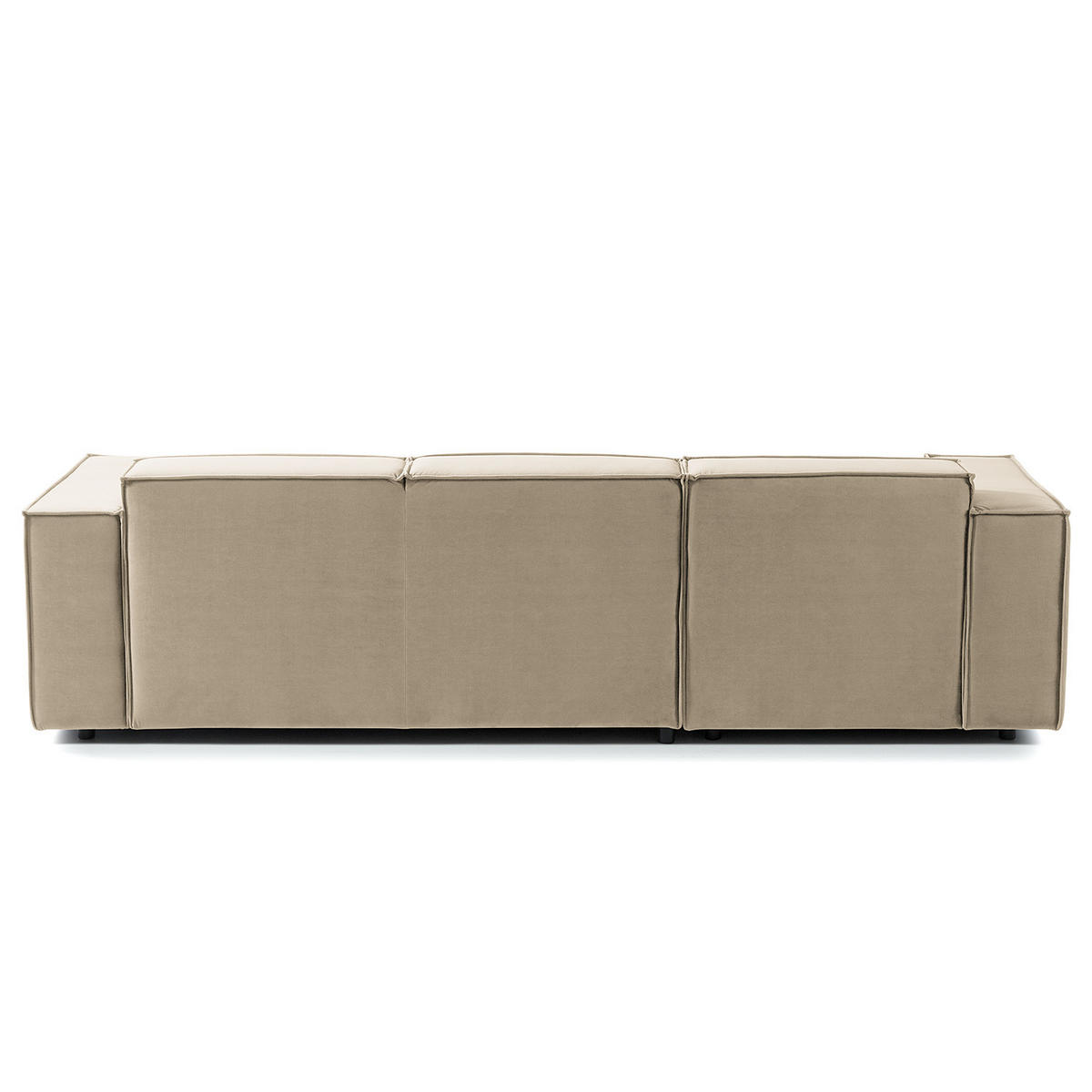 ECKSOFA mit Longchair - Beige/Schwarz, Kunststoff/Textil (260/177cm) - home24