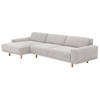 ECKSOFA mit Longchair links Kattryna Flachgewebe silber - Silberfarben, Kunststoff (133/283cm) - 58aufmkessel