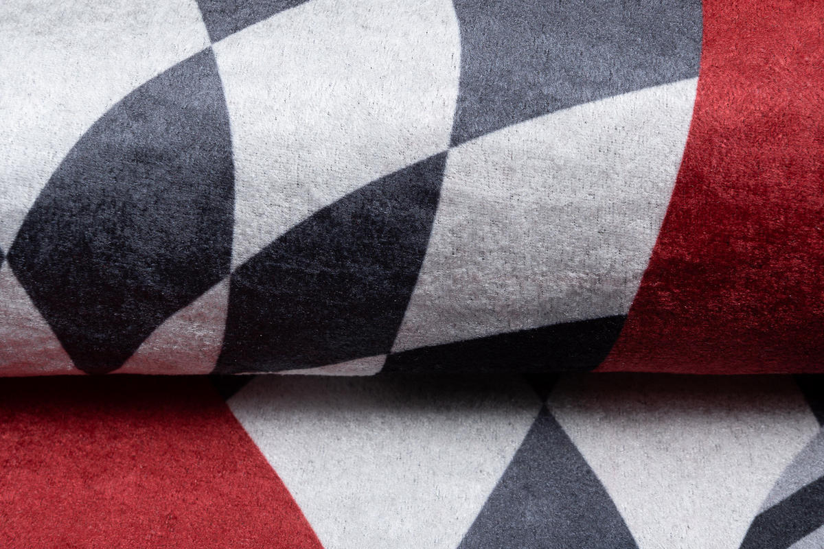 TEPPICH EMMA Rot Schwarz 160/230 cm - Rot/Schwarz, Kunststoff (160/230cm) - Tapiso