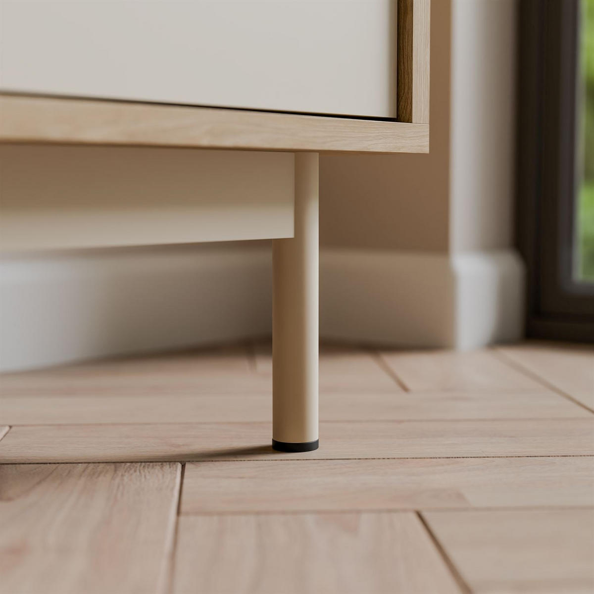 VITRINE FLORENCE 2D1W mit LED-Beleuchtung - Kaschmir, Holzwerkstoff (100/152/40cm) - Lookway