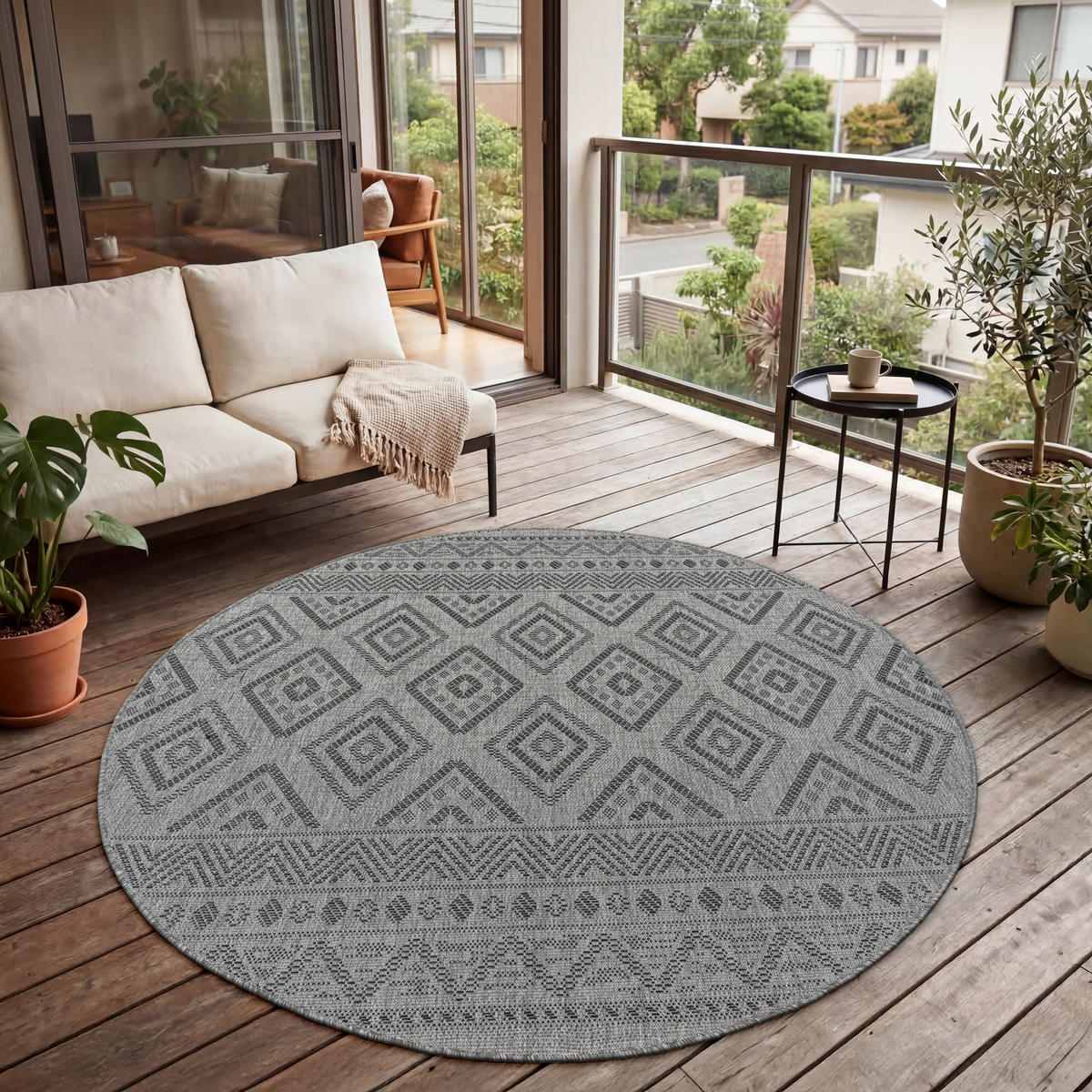 OUTDOORTEPPICH 200/200 cm Vermont 184 - Anthrazit, Textil (200/200cm) - Paco Home