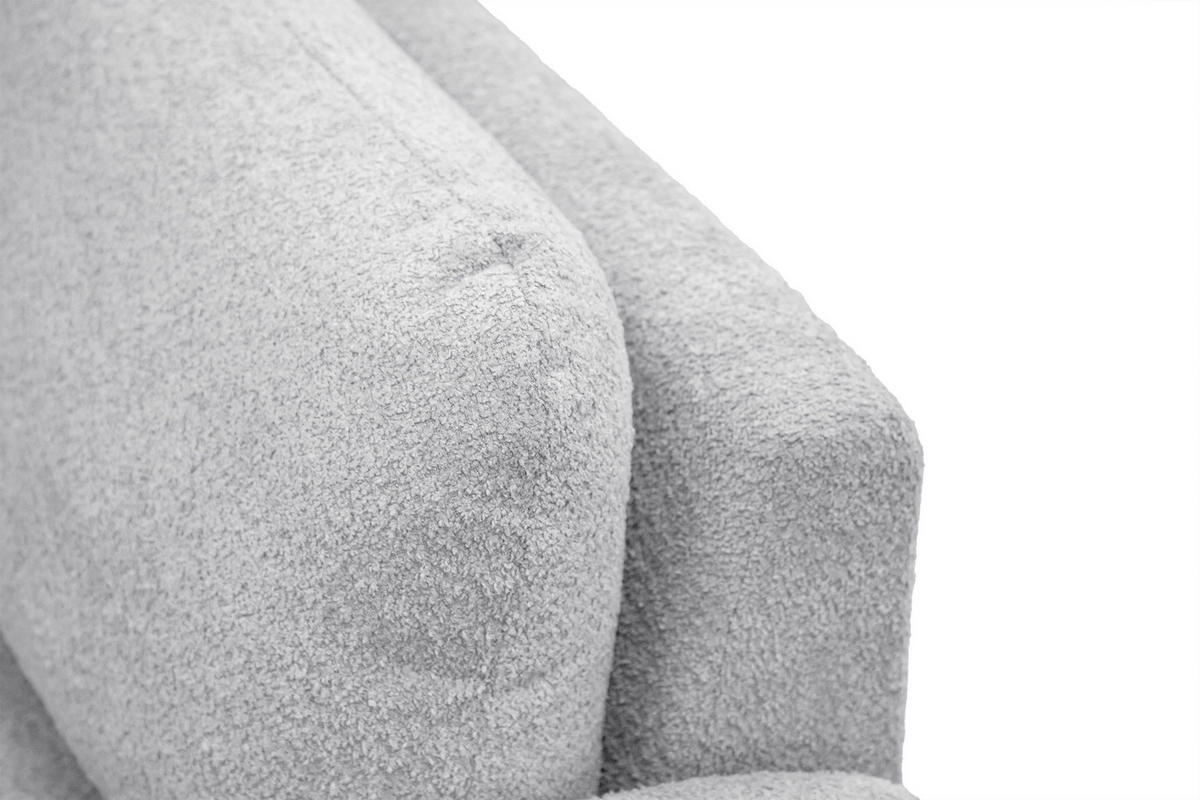 SOFA FEBE 2-Sitzer, hellgrau - Hellgrau/Schwarz, Holz/Textil (160/82/96cm) - Courtois Laville