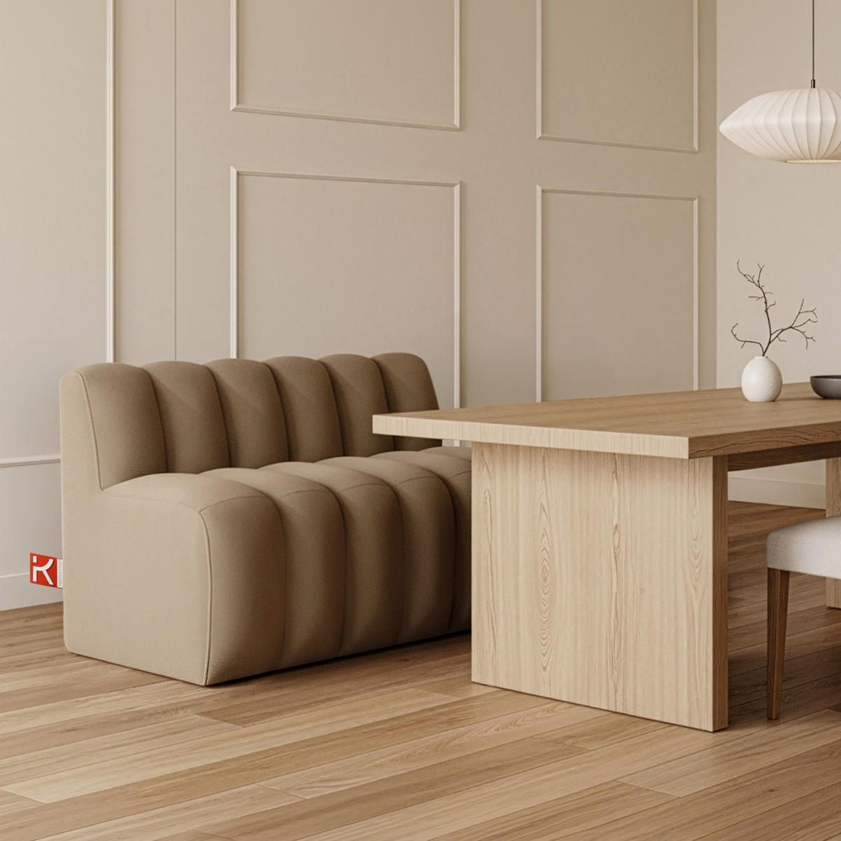 ESSZIMMERBANK CORDA, Beige - Beige, Holz/Holzwerkstoff (123/78/71cm) - KONSIMO®
