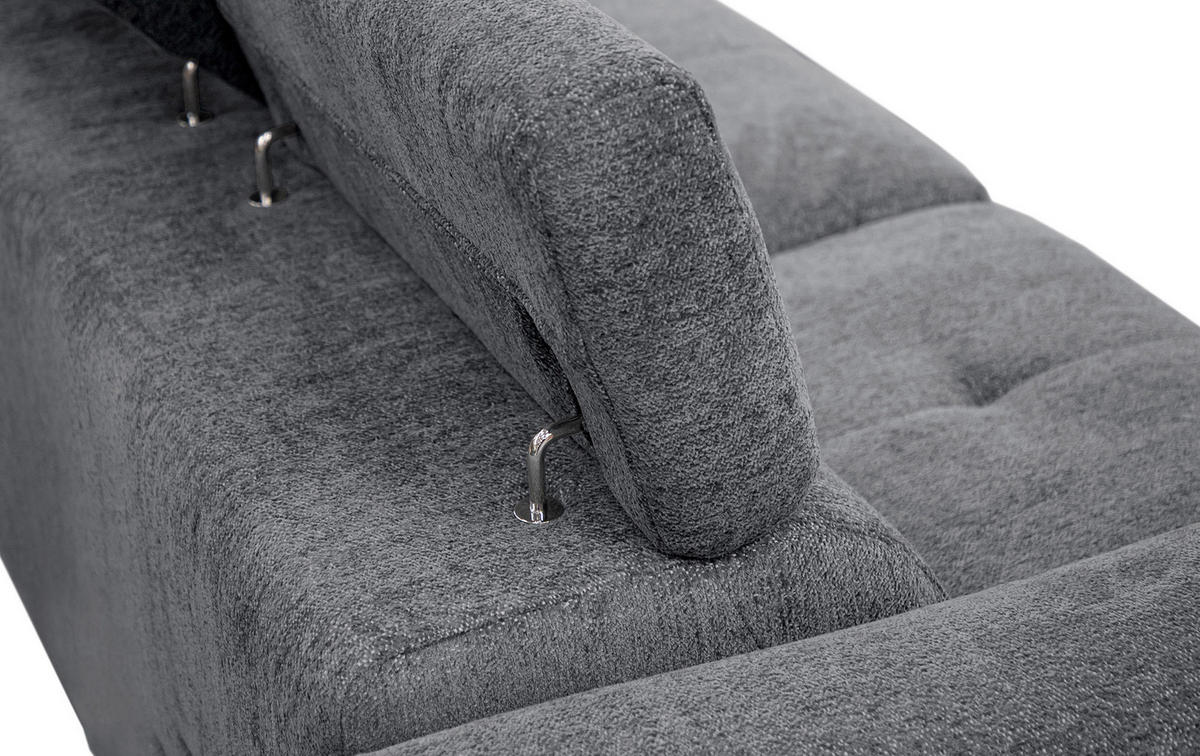SOFA CALVERA 3-Sitzer mit 1 Relaxfunktion, grau - Grau, Holzwerkstoff/Textil (204/79/106cm) - Courtois Laville