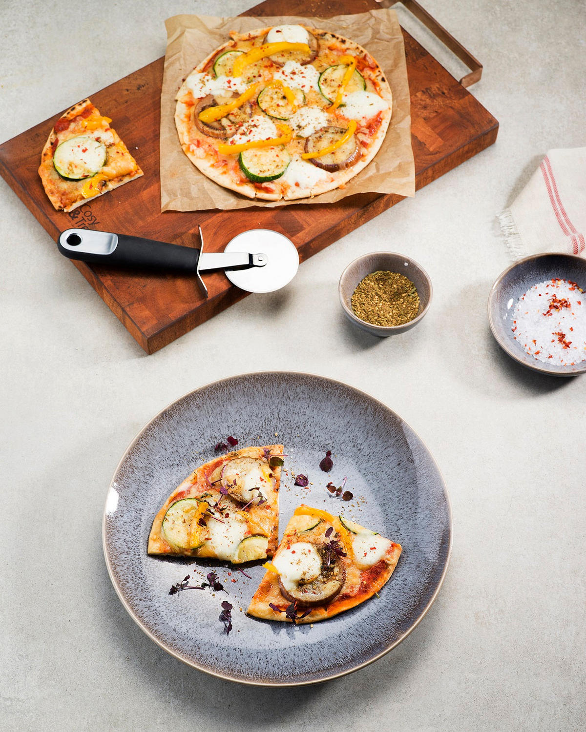 GESCHIRRSET12-TEILIG GESCHIRRSETUrban - 12-teilig / 4 Personen - 4 Speiseteller, 4 FRÜHSTÜCKTELLER und 4 SUPPENTELLER - Blau, Keramik (2/2/1cm) - Cosy & Trendy