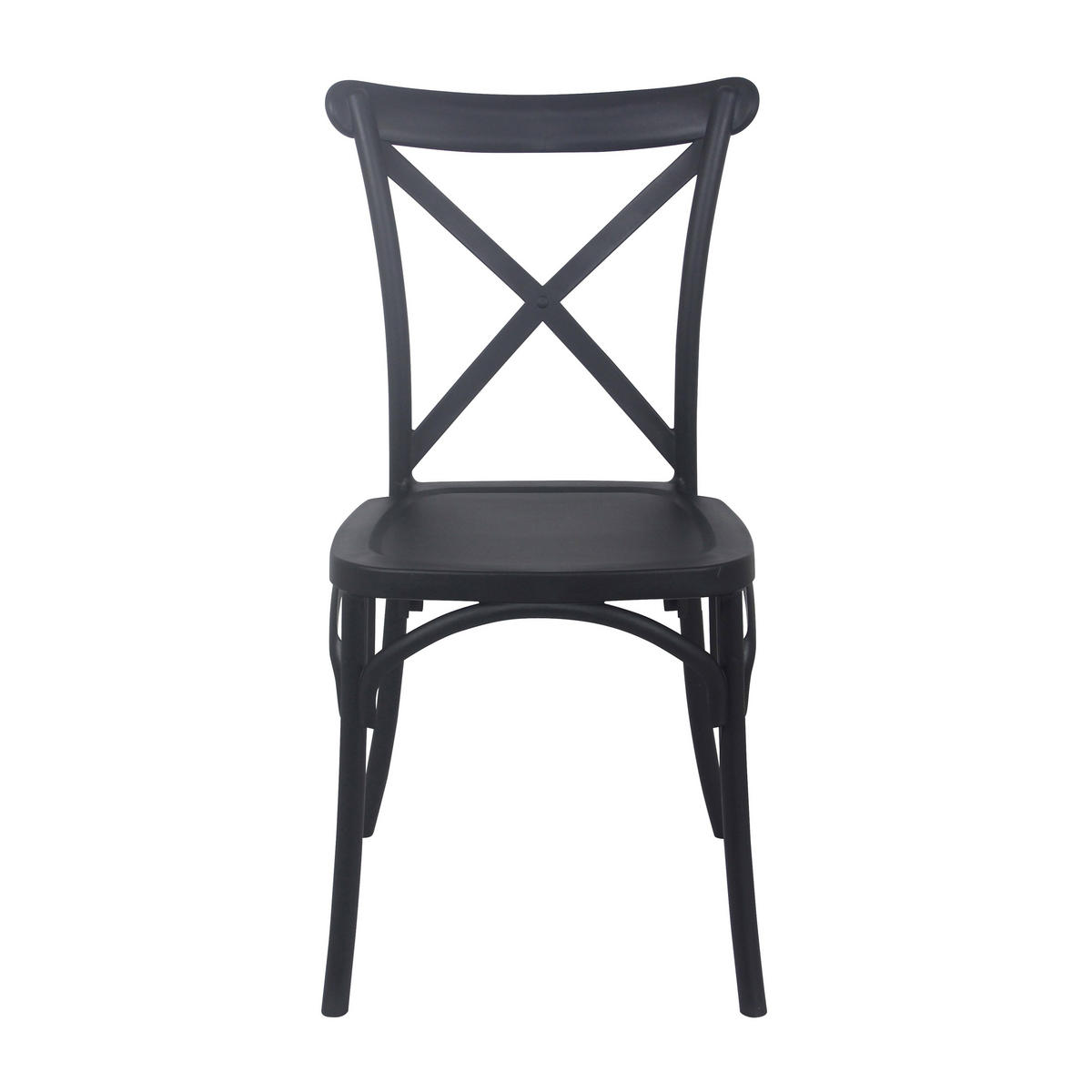 GARTENSTUHL, Schwarz - Schwarz, Kunststoff (54/49cm) - Oviala