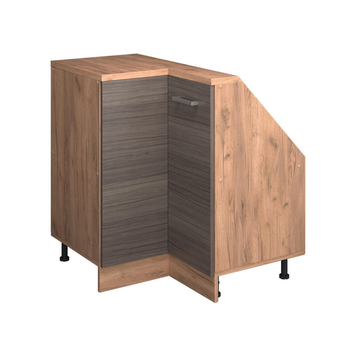 DACHSCHRÄGENSCHRANK ECKSCHRANK Rion Edelgrau/Goldkraft Eiche 75.6 x 81.6 cm mit 1 Tür - Honigeiche/Grau, Holzwerkstoff (75.6/81.6/75.6cm) - Vicco