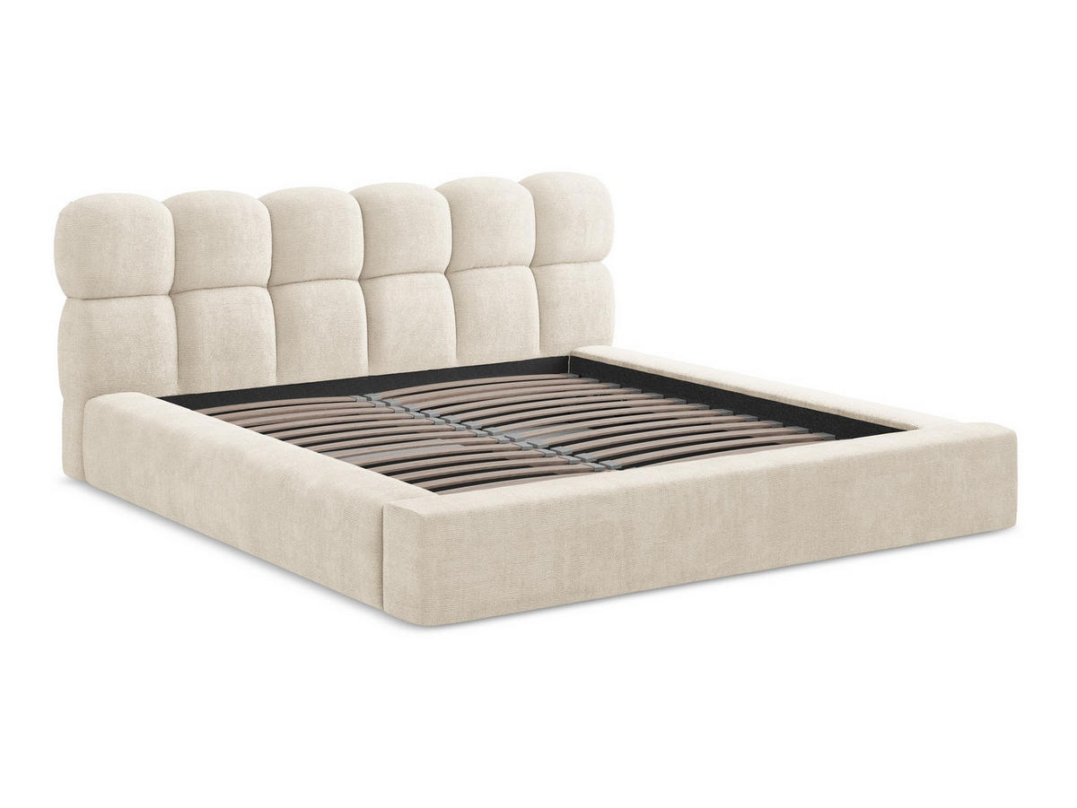 POLSTERBETT mit Bettkasten und Lattenrost 180x240 Beige - Beige/Creme, Kunststoff/Textil (140/200cm) - Makamii