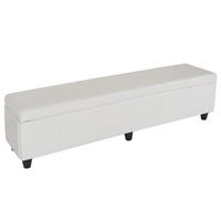 SITZBANK MIT AUFBEWAHRUNG XXL Weiß - Weiß, Leder (180/45/45cm) - MCW