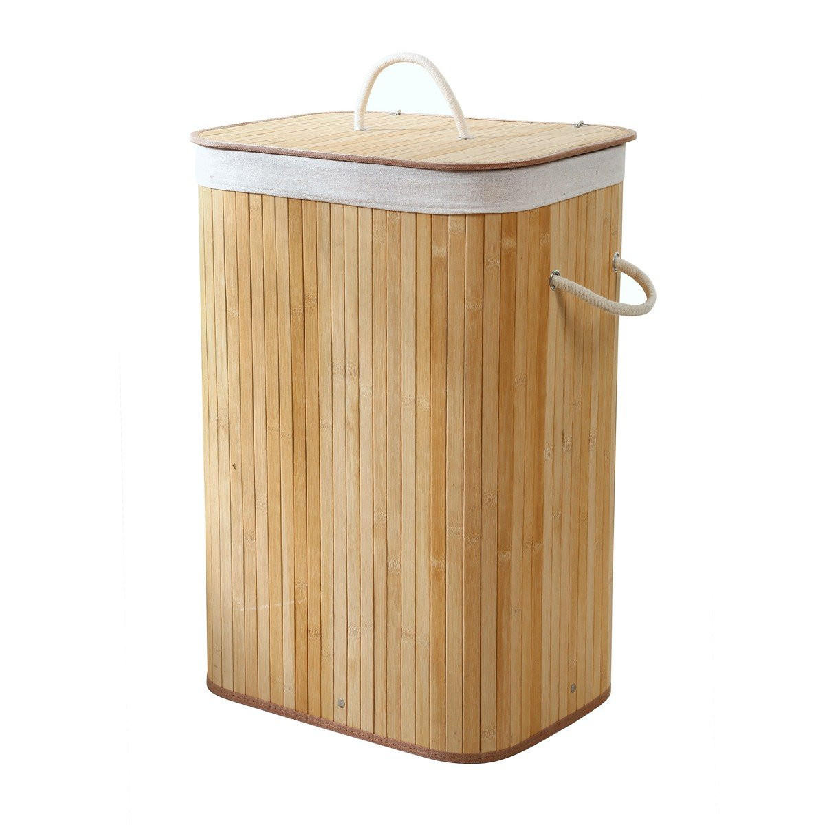 Calicosy OBDÉLNÍKOVÝ bambusový koš na prádlo, 70 l, výška 60 cm - YSA