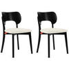 HOLZSTUHL LYCO Esstischstühl 2-er Set, Bouclé - Schwarz/Weiß, Holz/Textil (47/80.5/45cm) - KONSIMO®