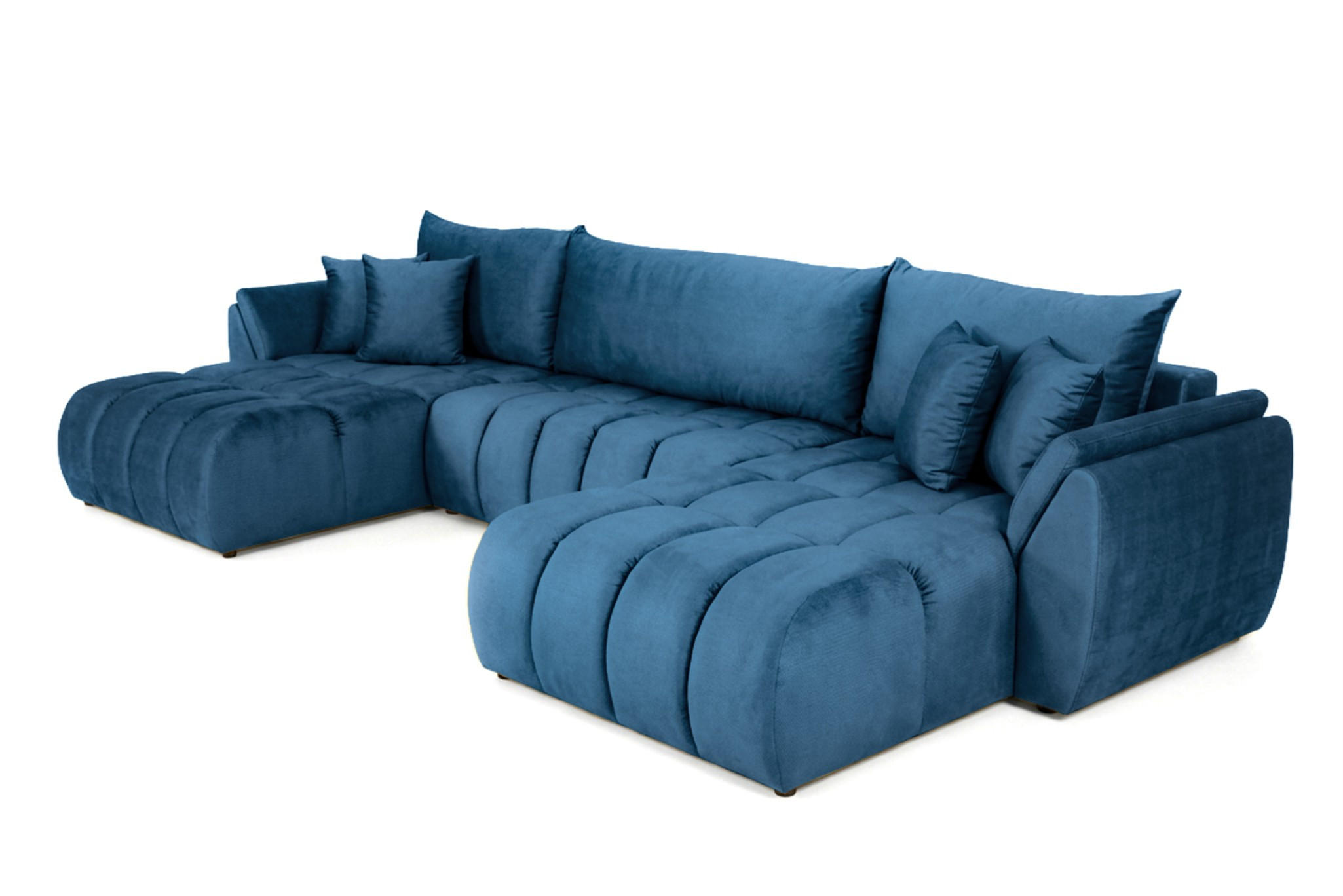 WOHNLANDSCHAFT Collin Mit Schlaffunktion - Blau, Holzwerkstoff/Textil (382/85/185cm) - Fun Möbel